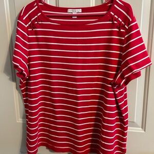 Westport 1962 red and white stripe blouse